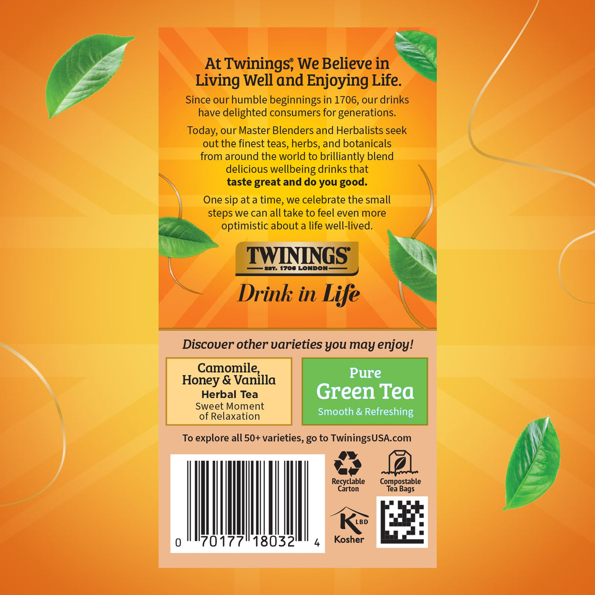 Twinings Pure Rooibos Red Herbal Tea Bags – 120 Teabags (Pack of 6), Caffeine-Free