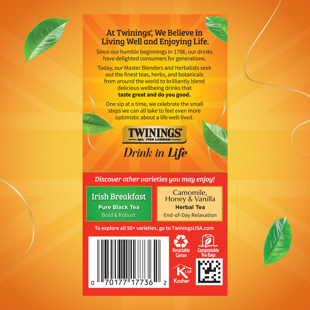 Twinings Extra Strong English Breakfast Tea – 120 Bags, Pack of 6 | Robust, Caffeinated & Individually Wrapped