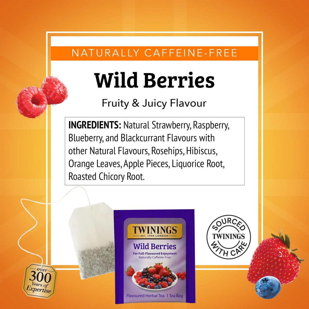 Twinings Wild Berries Herbal Tea – 120 Bags (6 x 20), Naturally Caffeine-Free