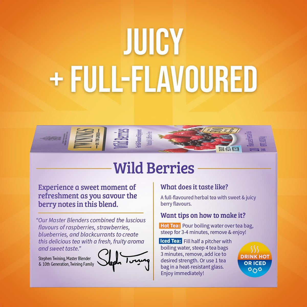 Twinings Wild Berries Herbal Tea – 120 Bags (6 x 20), Naturally Caffeine-Free