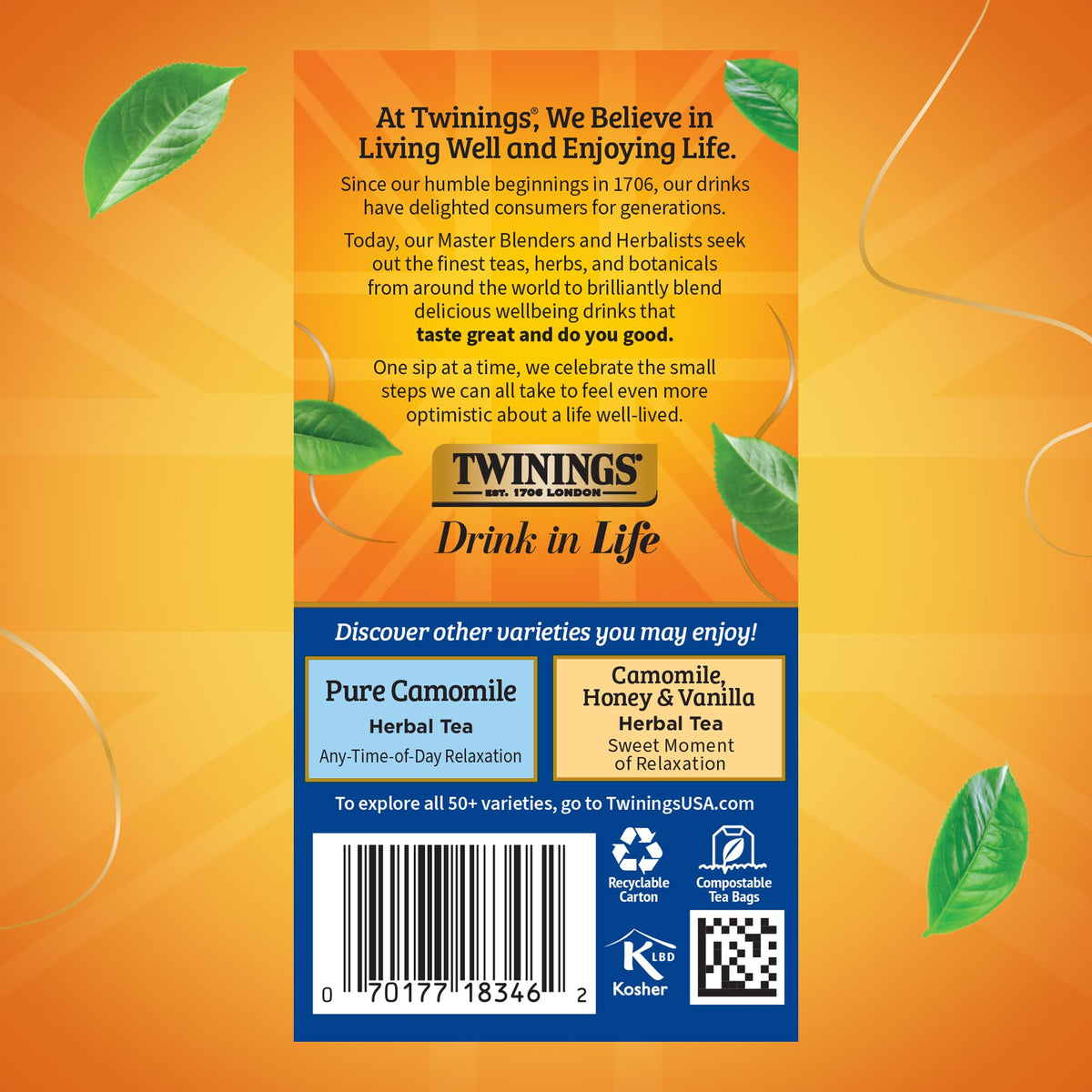 Twinings Nightly Calm Herbal Tea - Caffeine Free Spearmint & Lemongrass, 120 Tea Bags (Pack of 6)