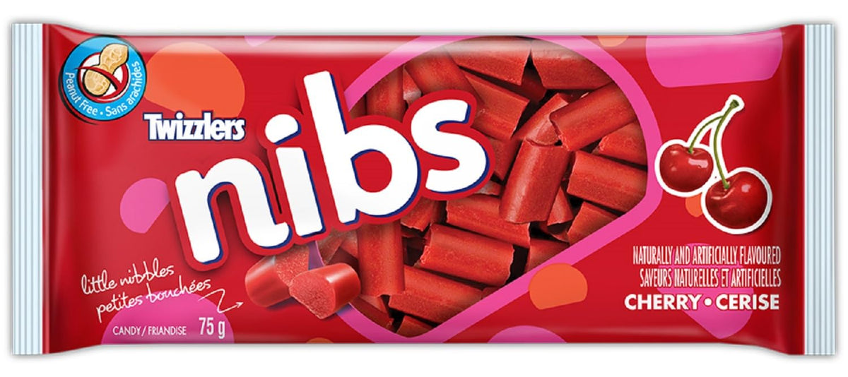 Twizzlers Licorice Cherry Nibs – 24 Bags (75g each) Imported from Canada
