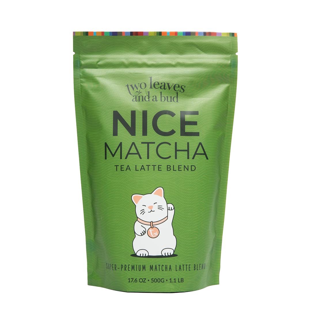 Two Leaves and a Bud Nice Matcha Latte Blend – Japanese Matcha Latte Powder, 1.1 lb (500 g)