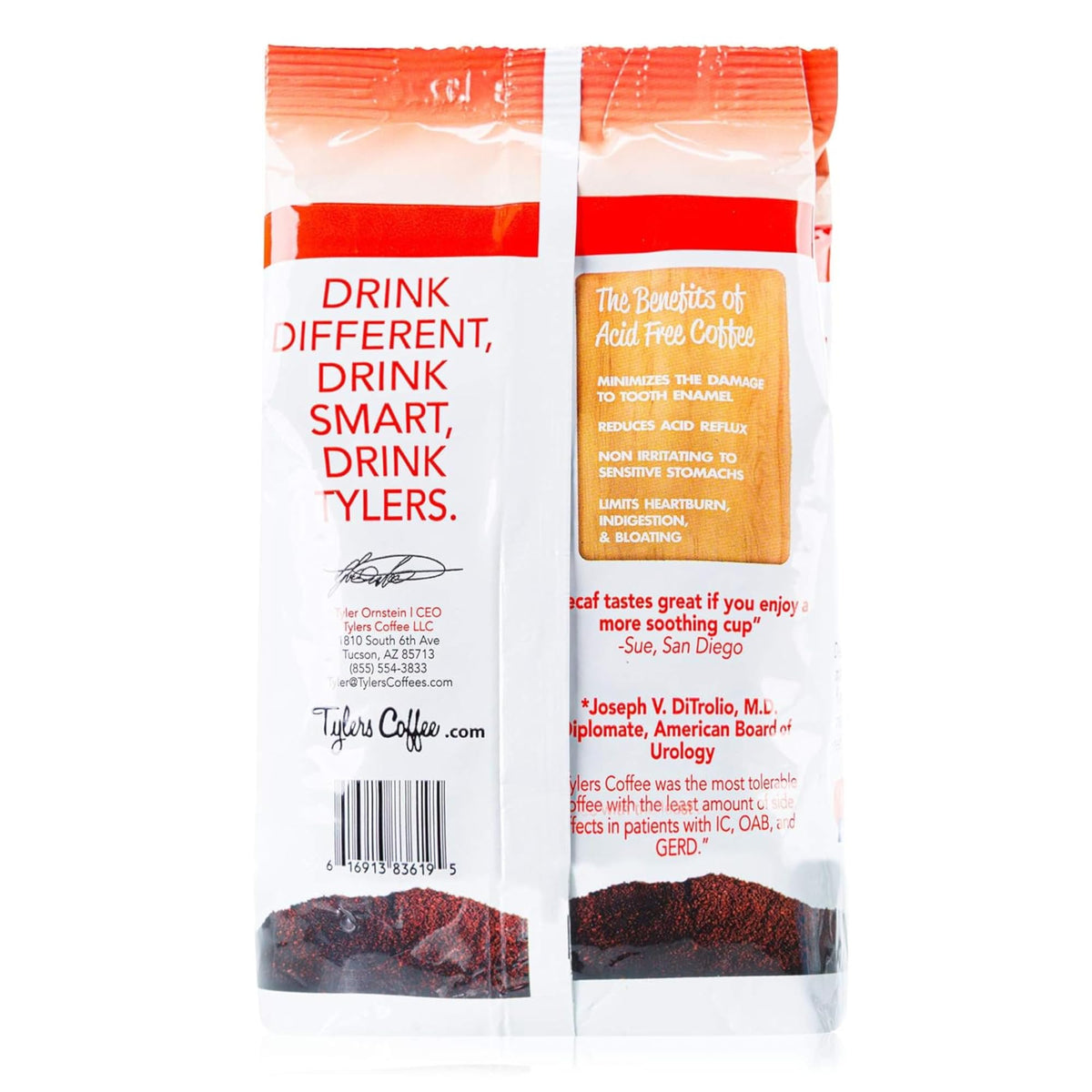 TYLERS COFFEE Decaf Ground Coffee – 100% Arabica Full Flavor – 2 x 12 oz