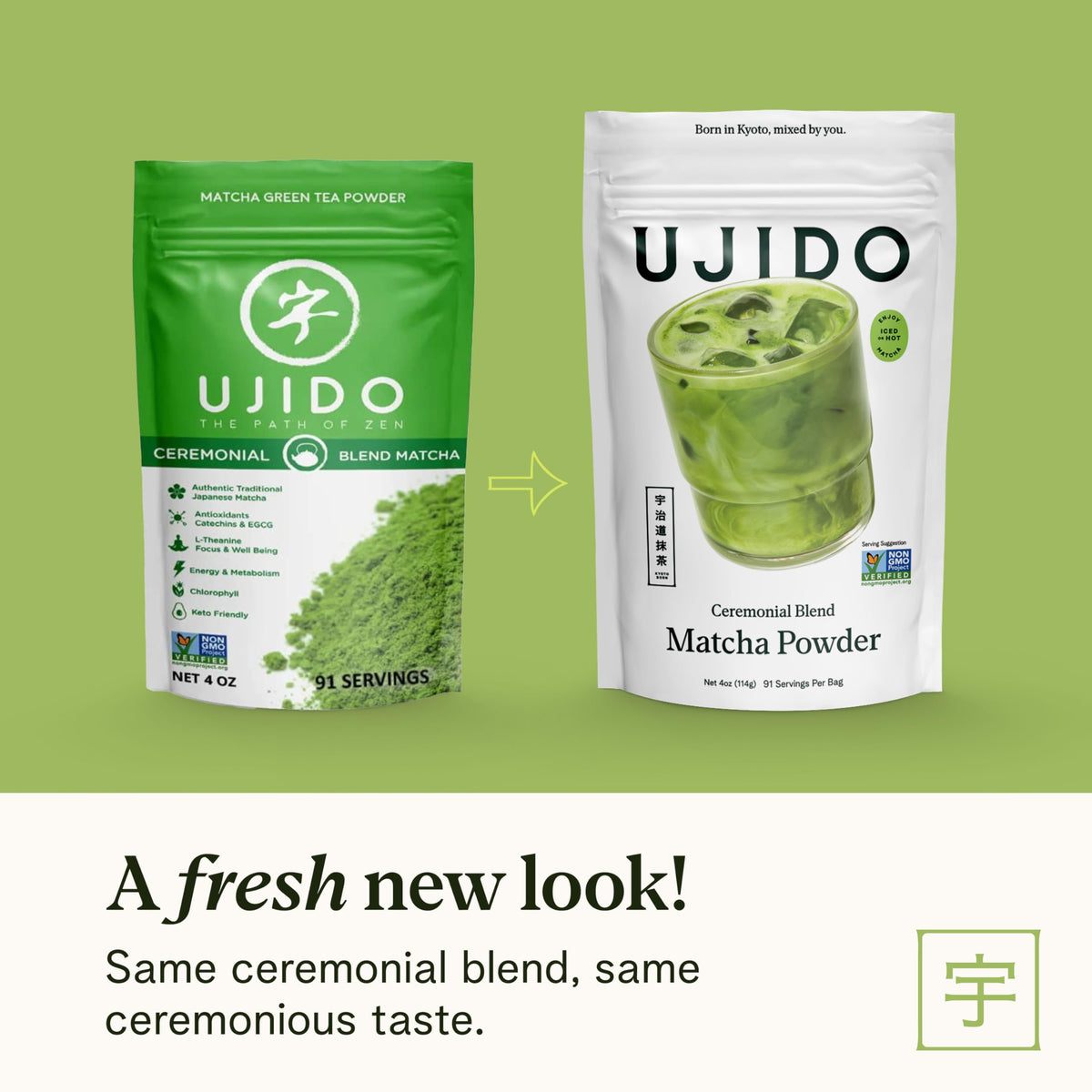 Ujido The Path of Zen Ceremonial Matcha 4 oz - Premium Uji Green Tea Powder