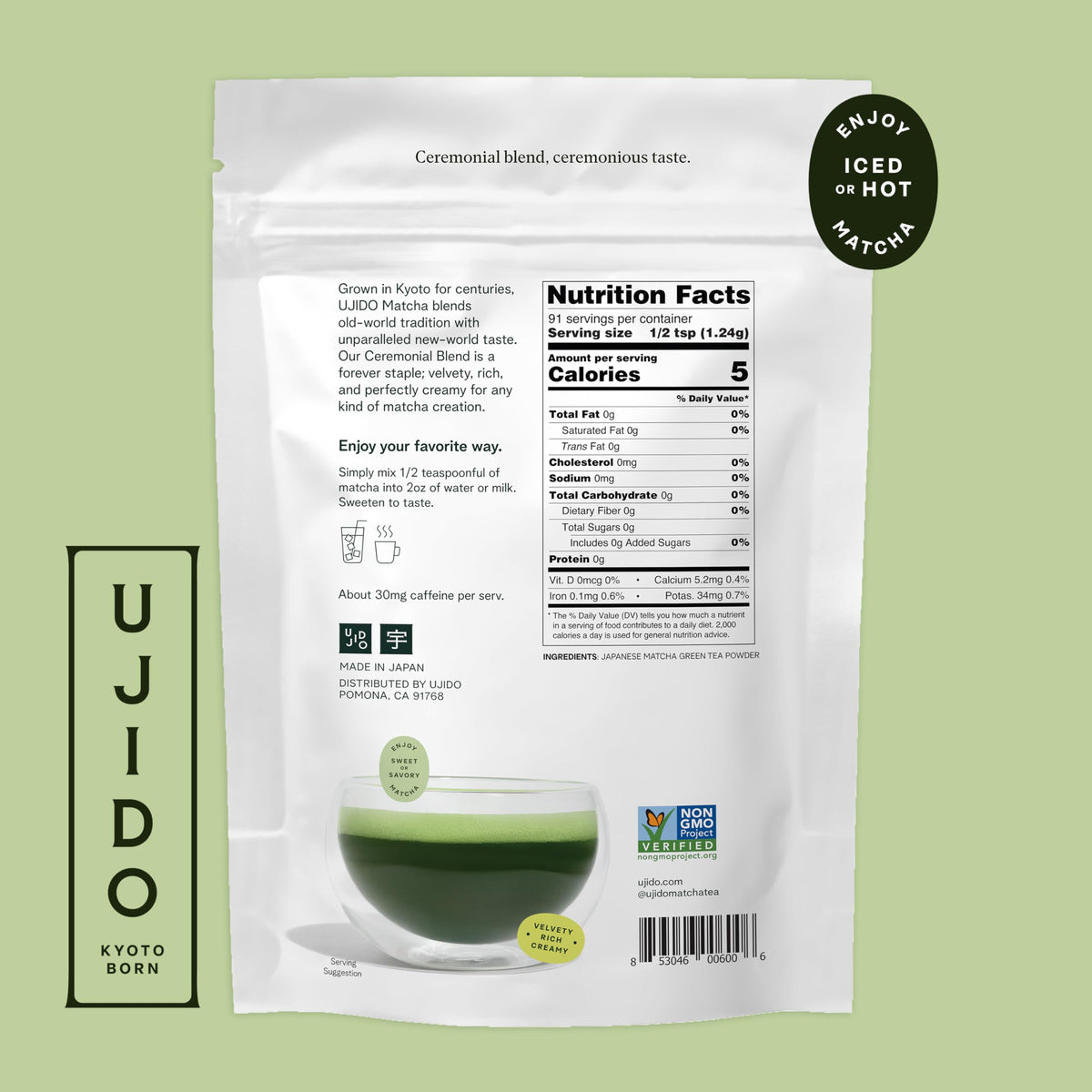 Ujido The Path of Zen Ceremonial Matcha 4 oz - Premium Uji Green Tea Powder
