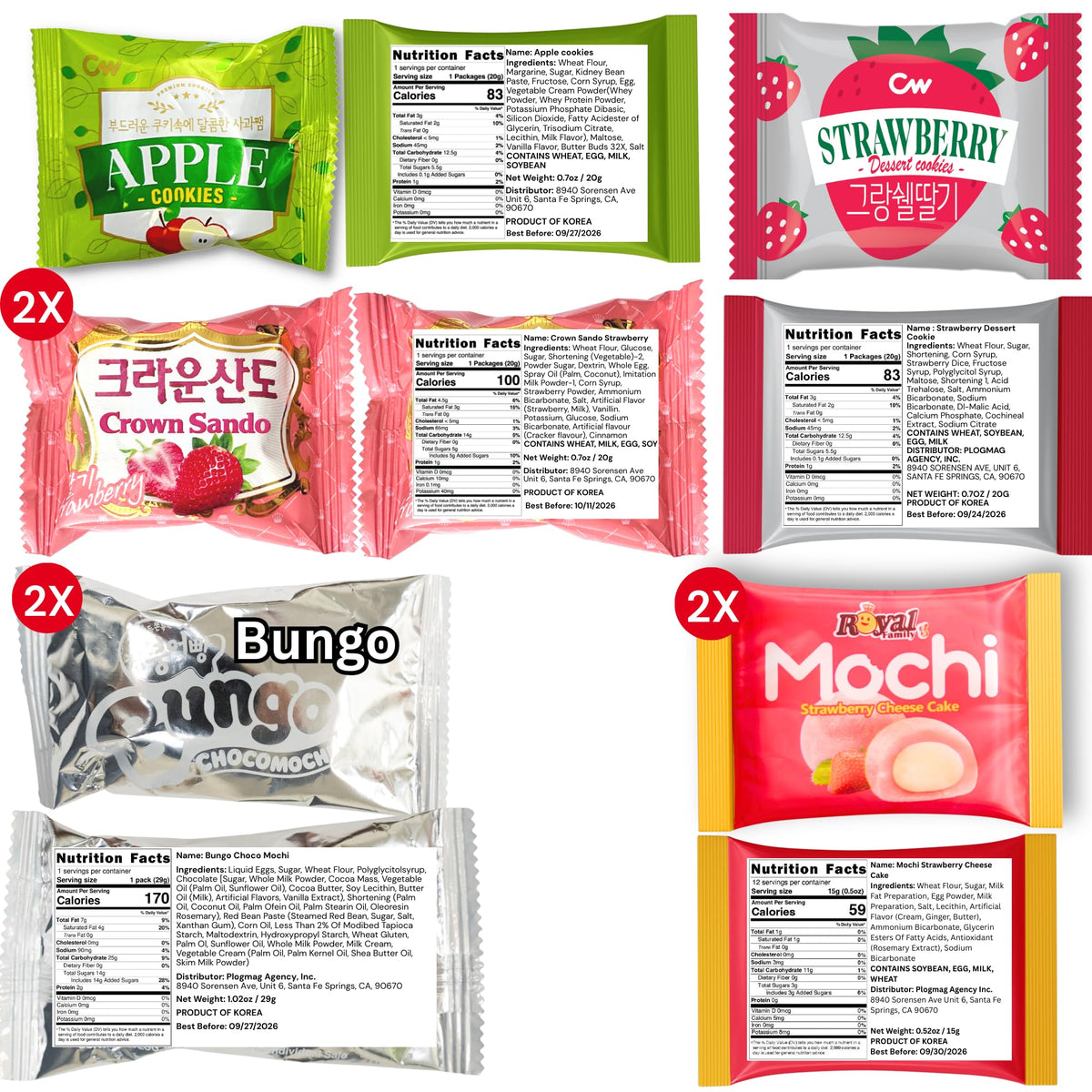 UNHA'S ASIAN SNACK BOX - Korean Snack Box Variety Pack (50 Count) Care Package & Gift Set