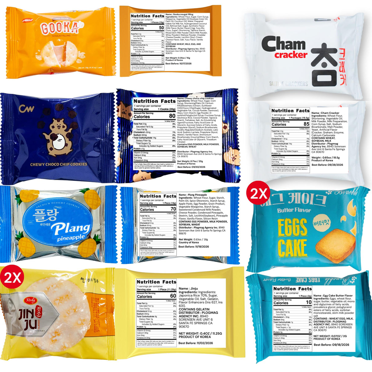 UNHA'S ASIAN SNACK BOX - Korean Snack Box Variety Pack (50 Count) Care Package & Gift Set