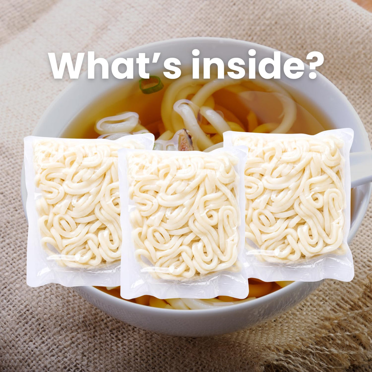 Unha's Japanese Sanuki Fresh Udon Noodles – 3-Pack Jumbo Chewy Noodles (22 oz Total), No Soup Included