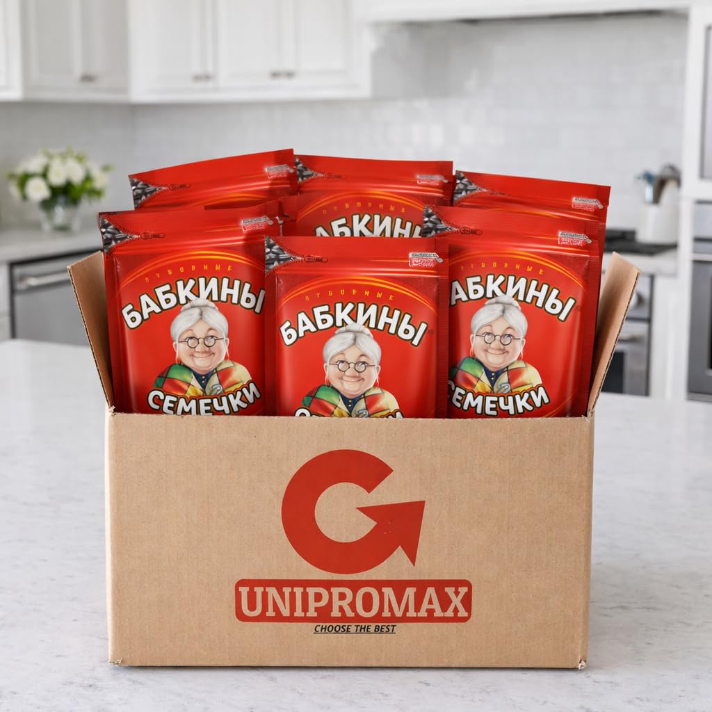 Unipromax Babkiny Roasted Sunflower Seeds – 8x500g Bundle + 3 Husk Bags (Gluten Free)