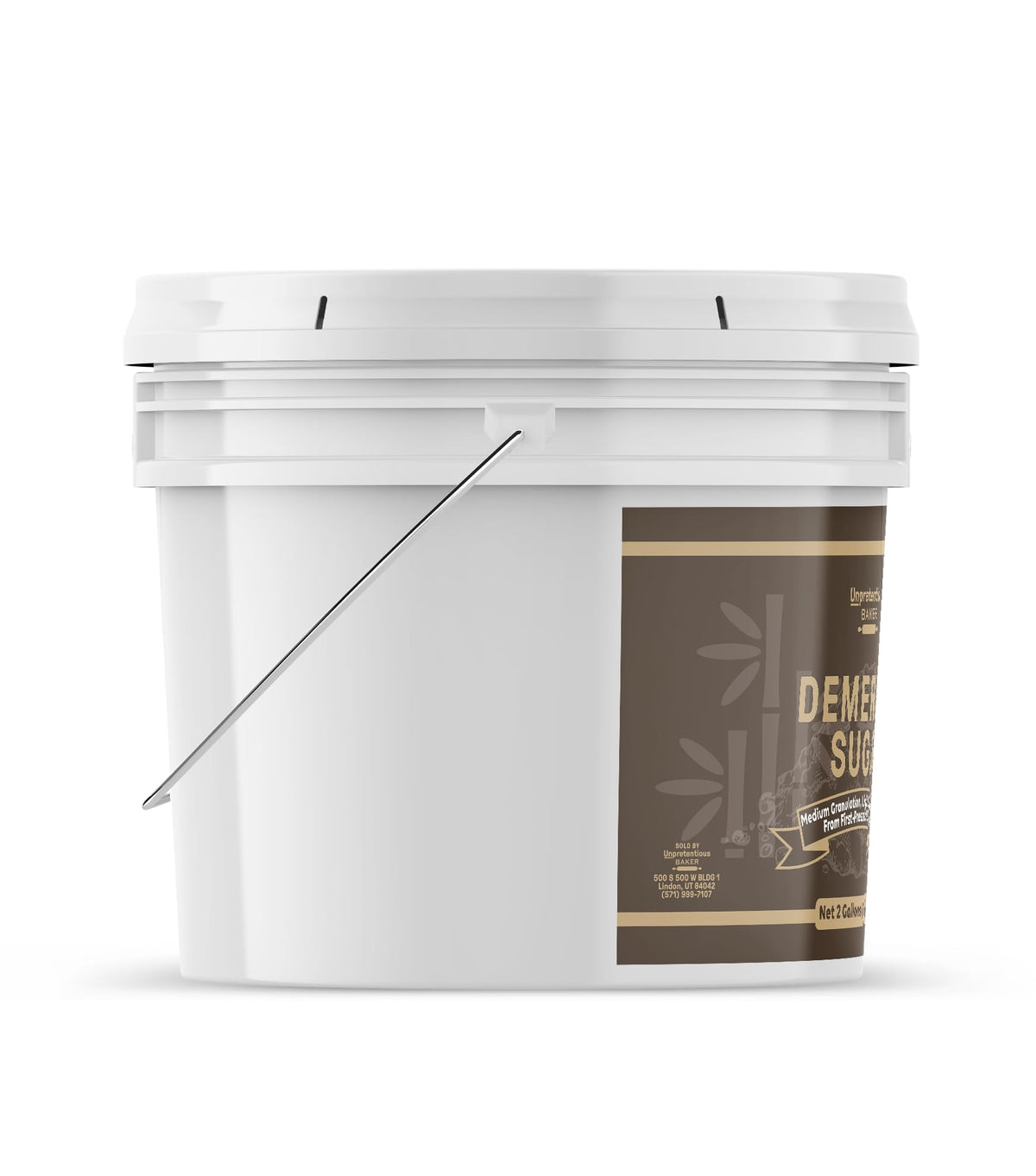 Unpretentious Demerara Sugar, 2-Gallon Bucket | Raw First-Pressed Crystals for Drinks & Baking