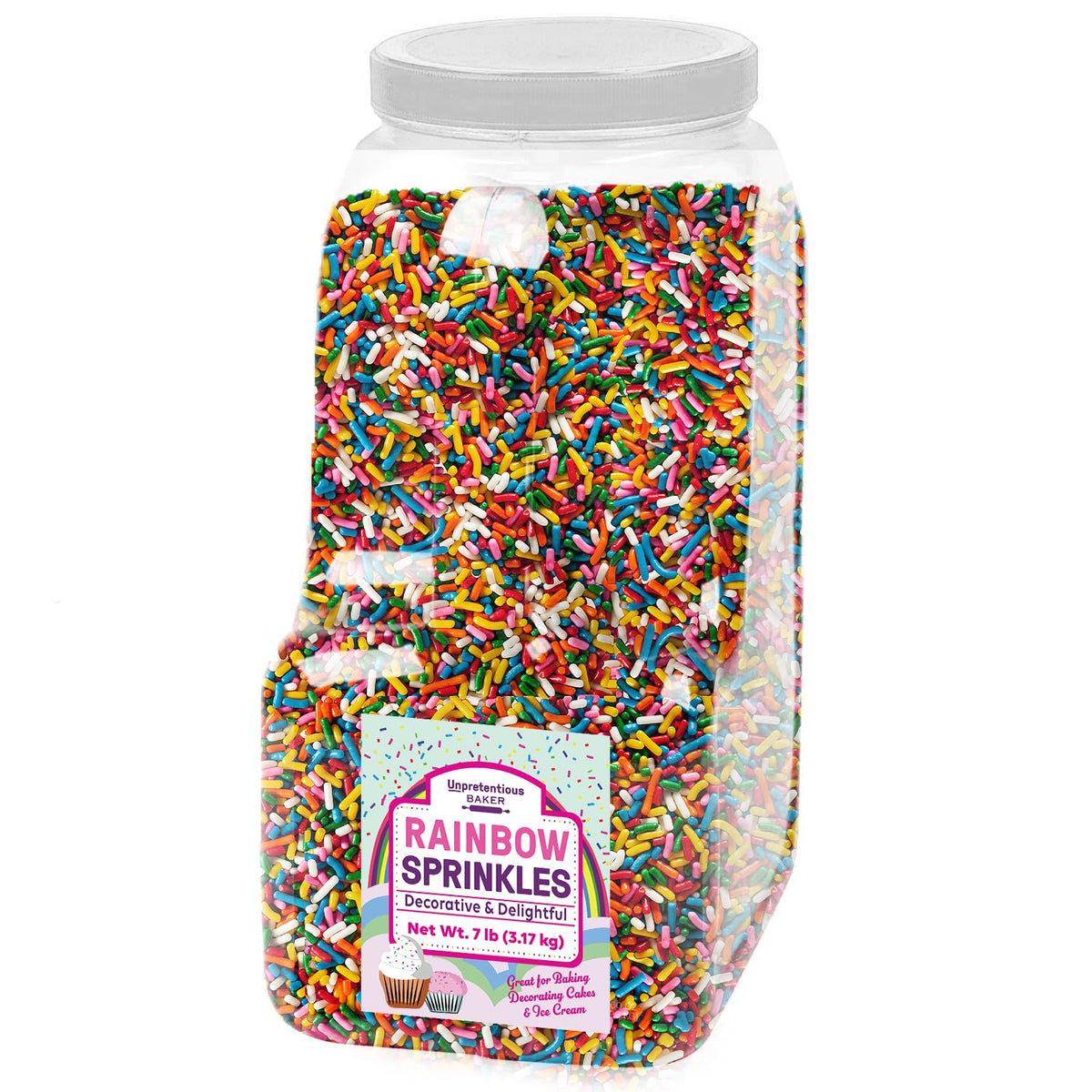 Unpretentious Rainbow Sprinkles – 7 lb Bulk for Cakes, Cupcakes & Desserts