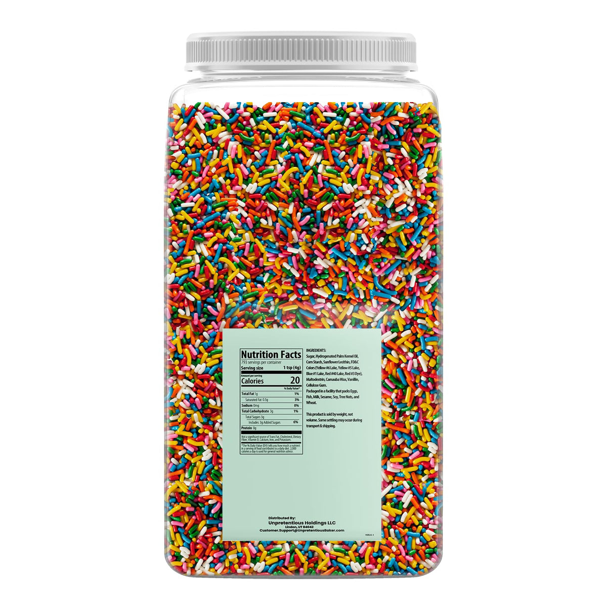 Unpretentious Rainbow Sprinkles – 7 lb Bulk for Cakes, Cupcakes & Desserts