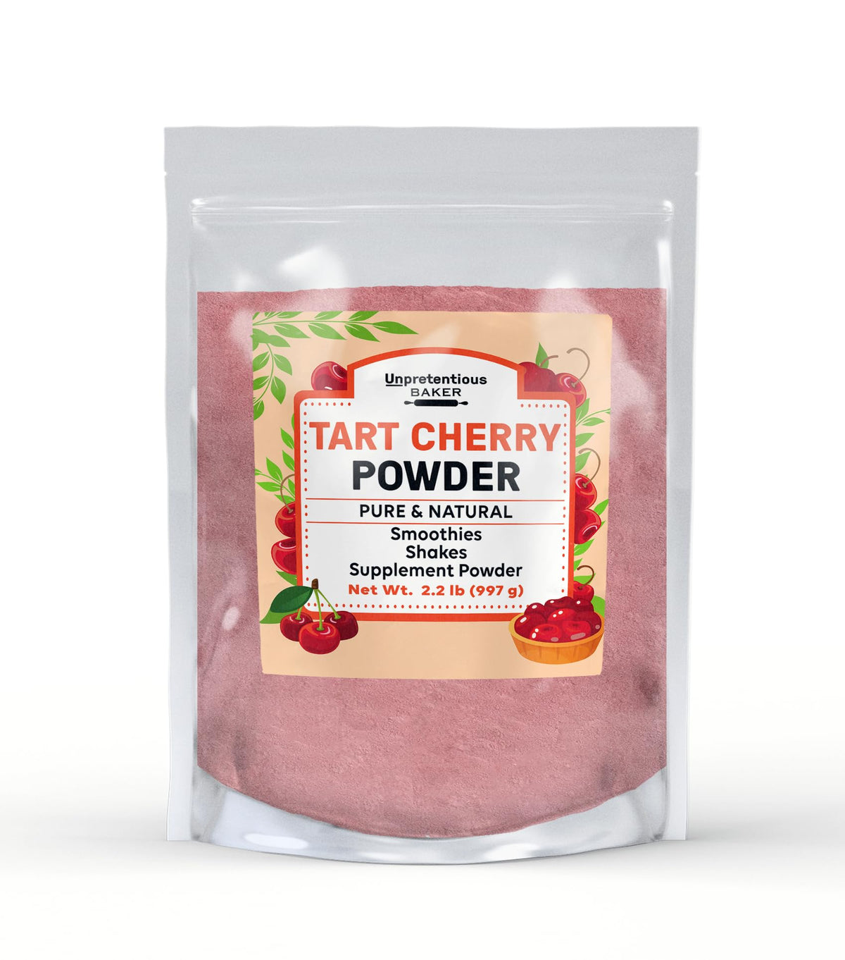Unpretentious Tart Cherry Powder, 2.2 lb – Pure & Natural, No Fillers, Smoothies & Shakes