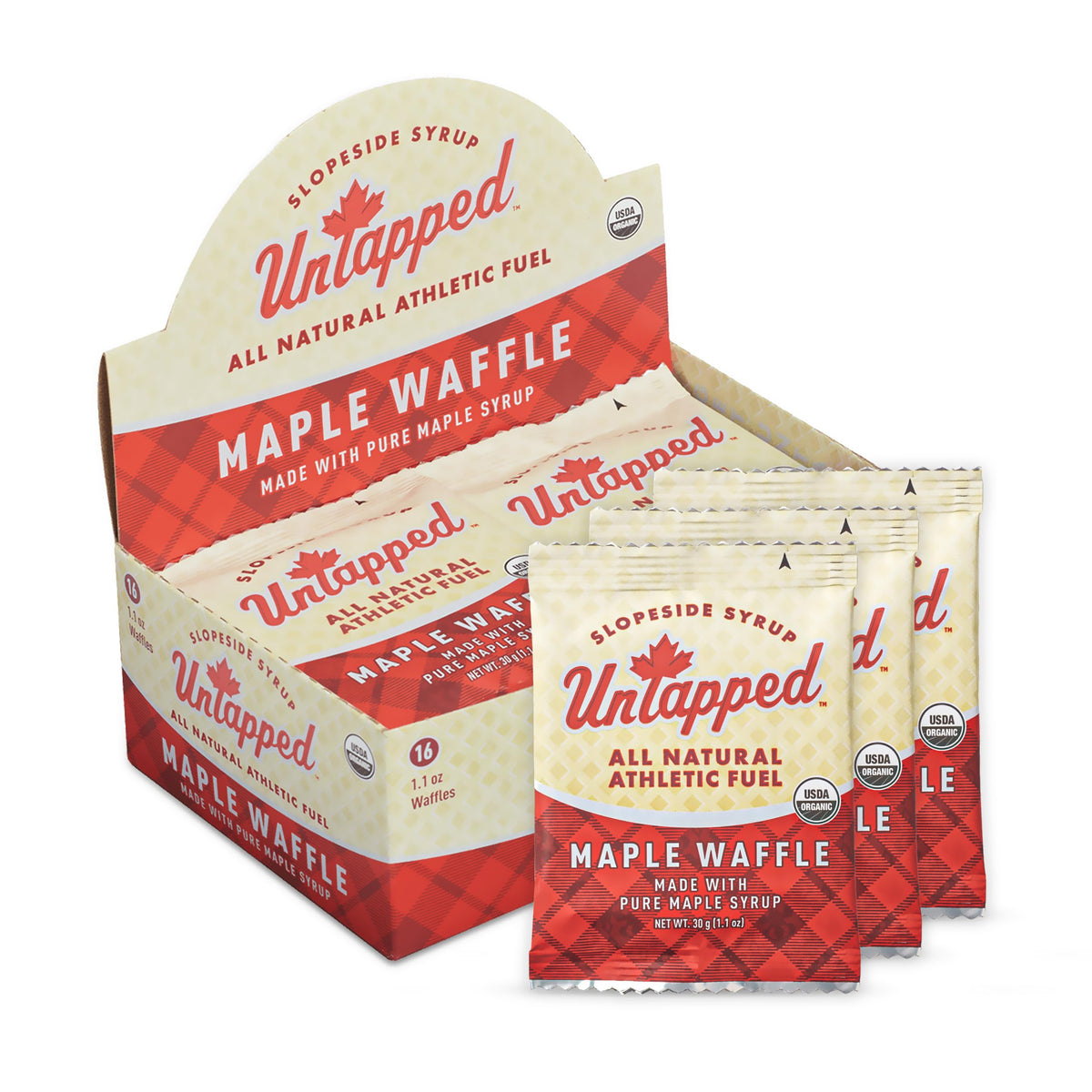 Untapped Maple Organic Waffles (16 ct) – Vegan Endurance Snack