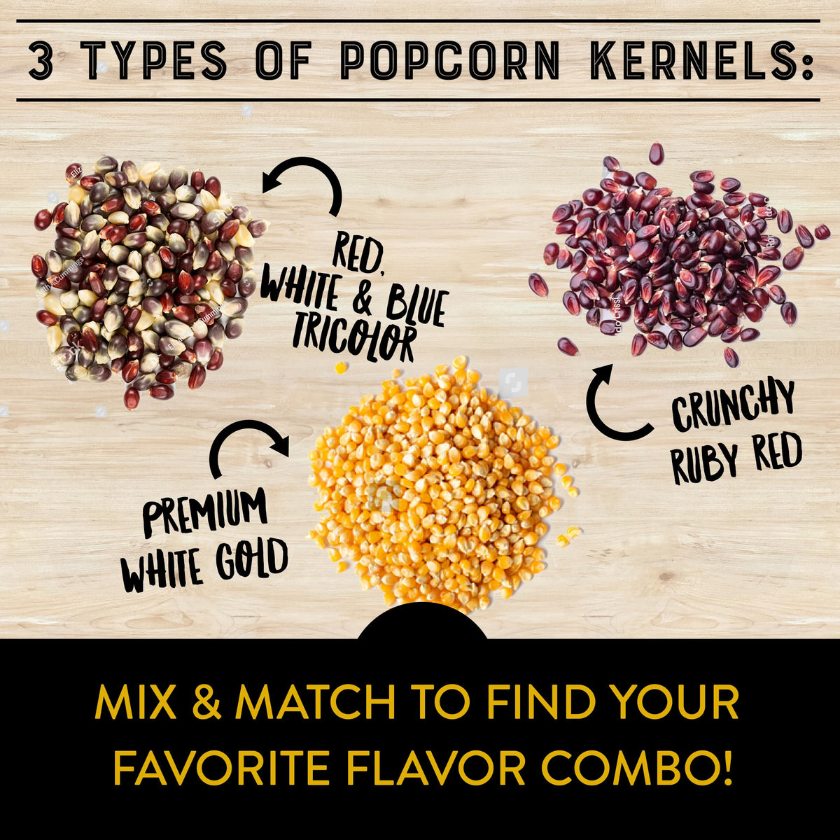 Urban Accents Movie Night Popcorn Gift Set | 3 Gourmet Kernels + 5 Flavorings