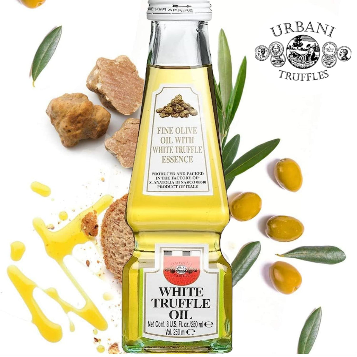 Urbani White Truffle Oil 8.45 oz – Italian Olive Oil Infused with White Truffles