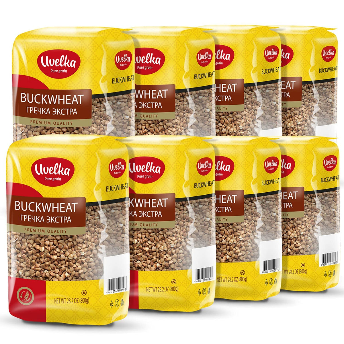 Uvelka Buckwheat Groats 800 g – Pack of 8