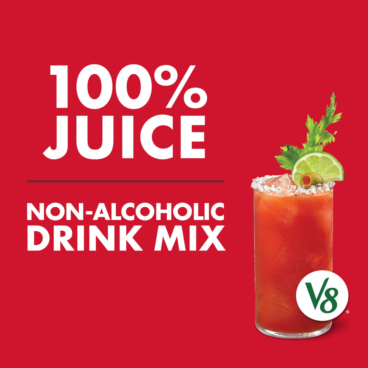 V8 Bloody Mary Mix — 8 fl oz Can (24 Cans) | Plant-Powered Cocktail Base