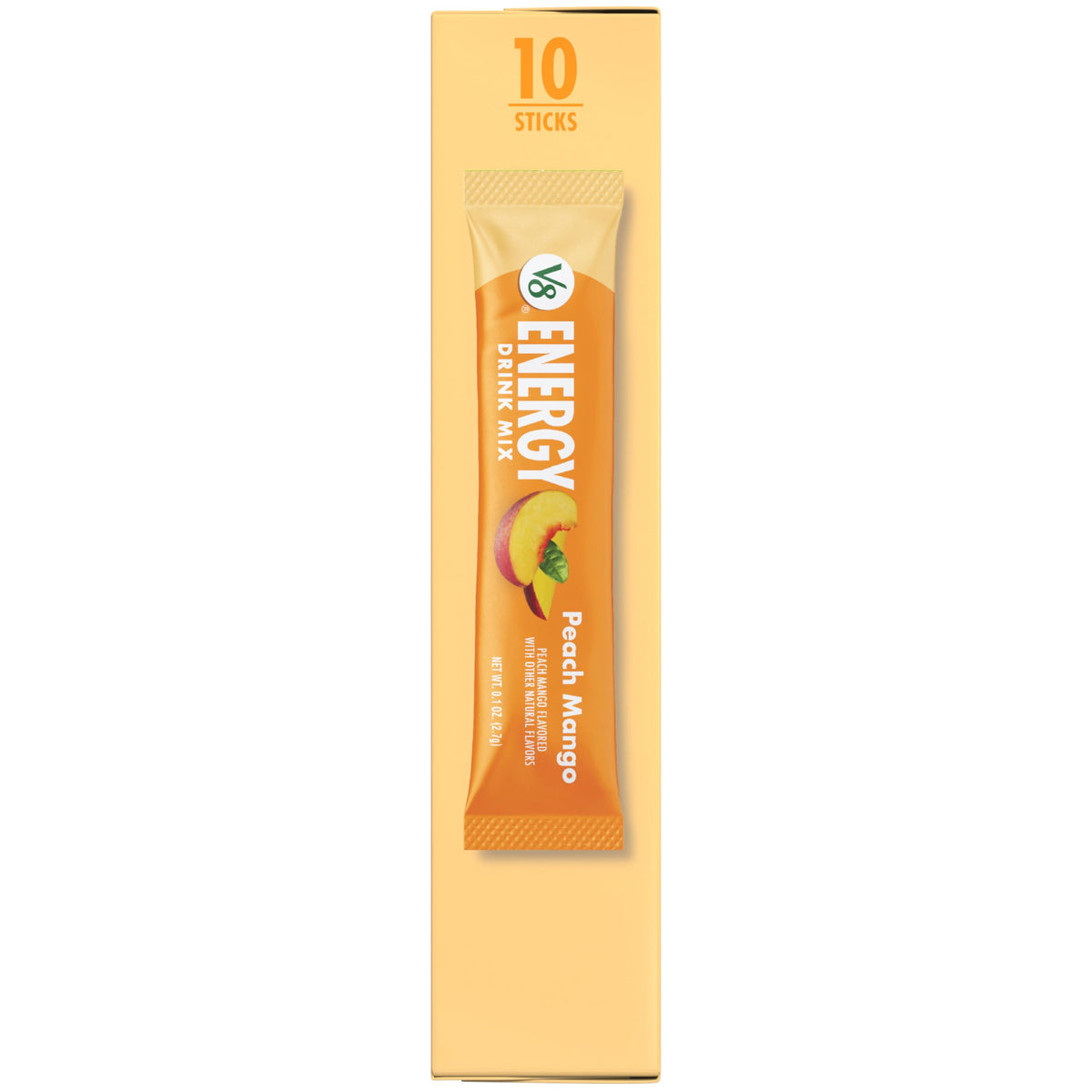 V8 Energy Peach Mango Powder Drink Mix – 120 Packets, 80mg Caffeine, Gluten-Free