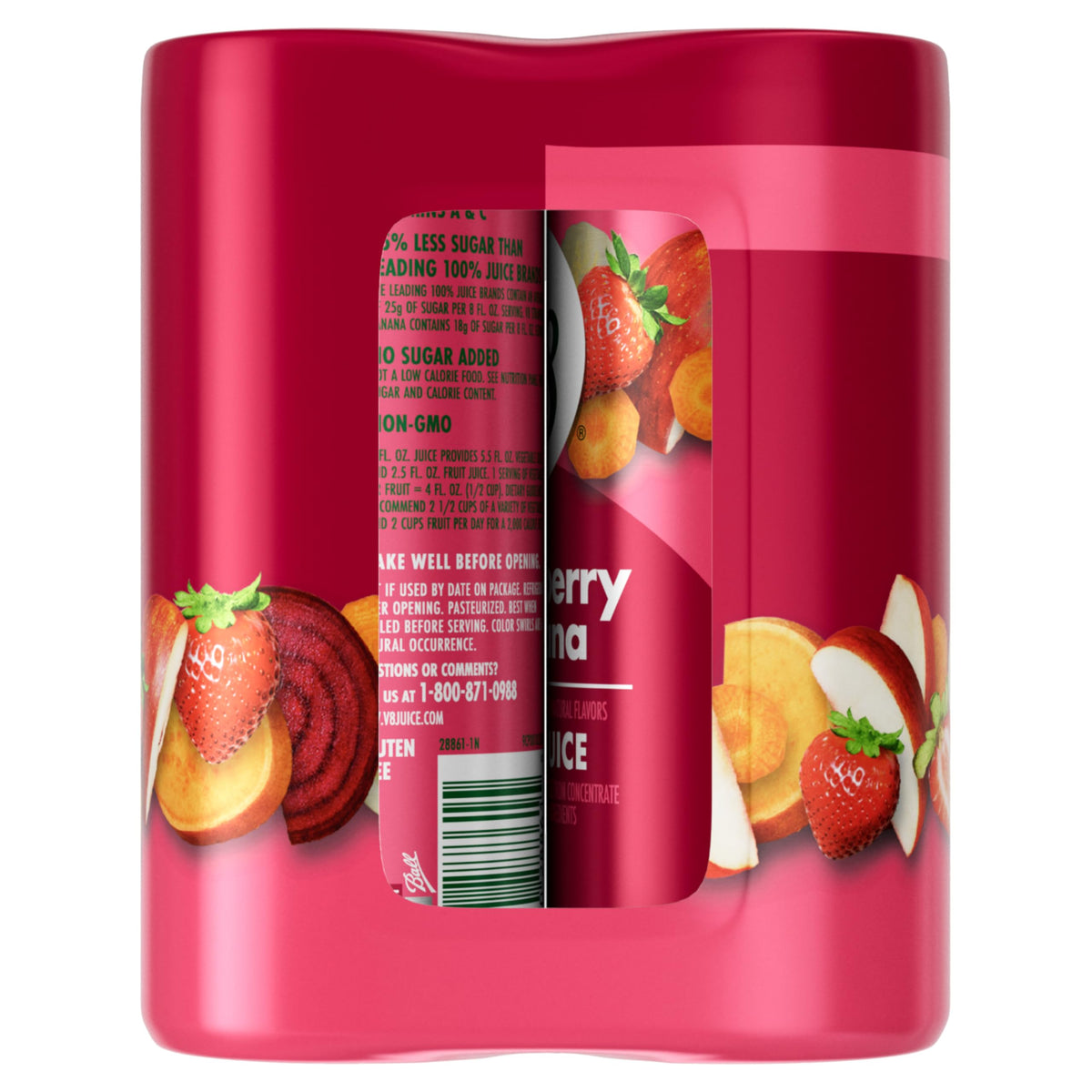 V8 Strawberry Banana 100% Fruit & Vegetable Juice – 24-Pack, 8 fl oz Cans