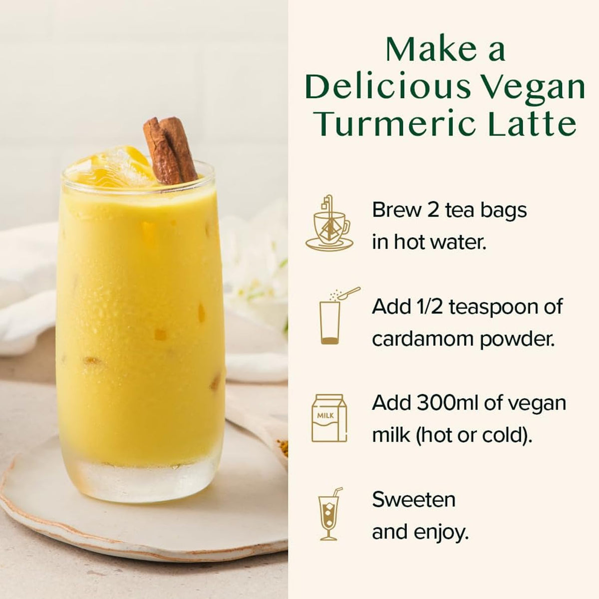 VAHDAM Organic Turmeric Ginger Herbal Tea Bags – 100 Pyramid Bags, Caffeine Free