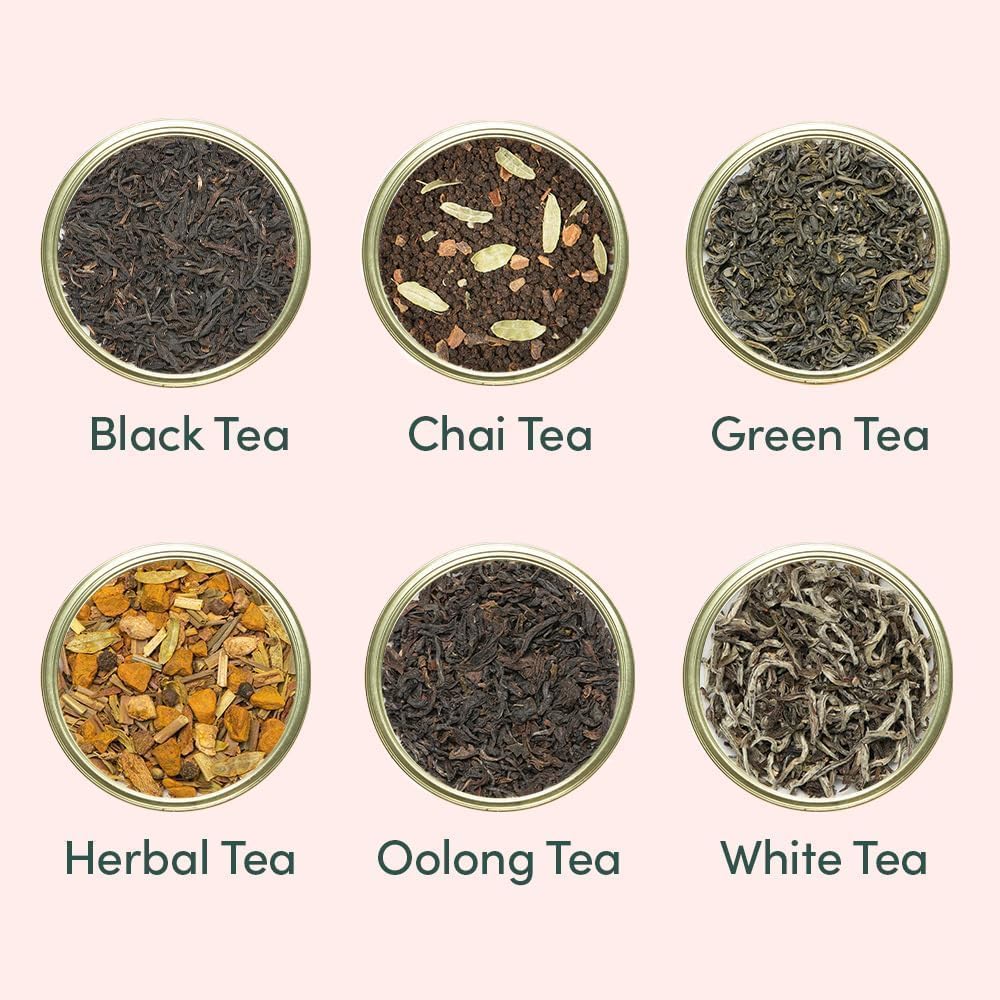 VAHDAM Luxury Tea Gift Set for Mom – 24 Loose Leaf Teas in Premium Tin Caddies | Mother's Day Gift, Gluten Free & Non-GMO