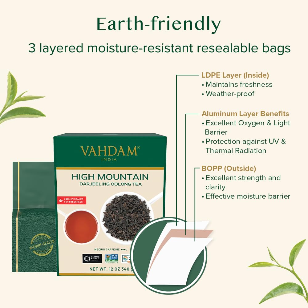VAHDAM High Mountain Oolong Tea – Himalayas Loose Leaf, 340g, Vacuum-Sealed