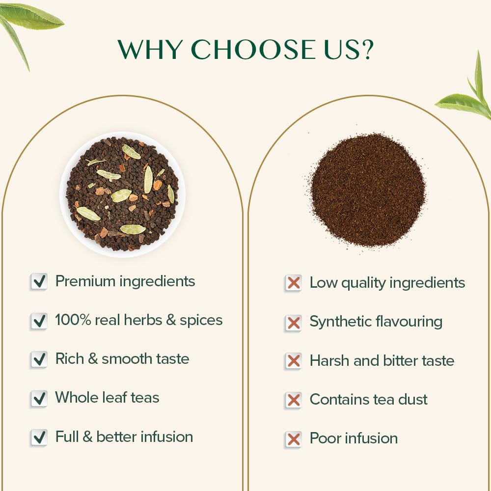 VAHDAM Masala Chai Tea - Loose Leaf, 340g (170+ Cups) | Spiced Black Tea with Cardamom, Cinnamon, Cloves & Pepper | Vacuum-Sealed Pack