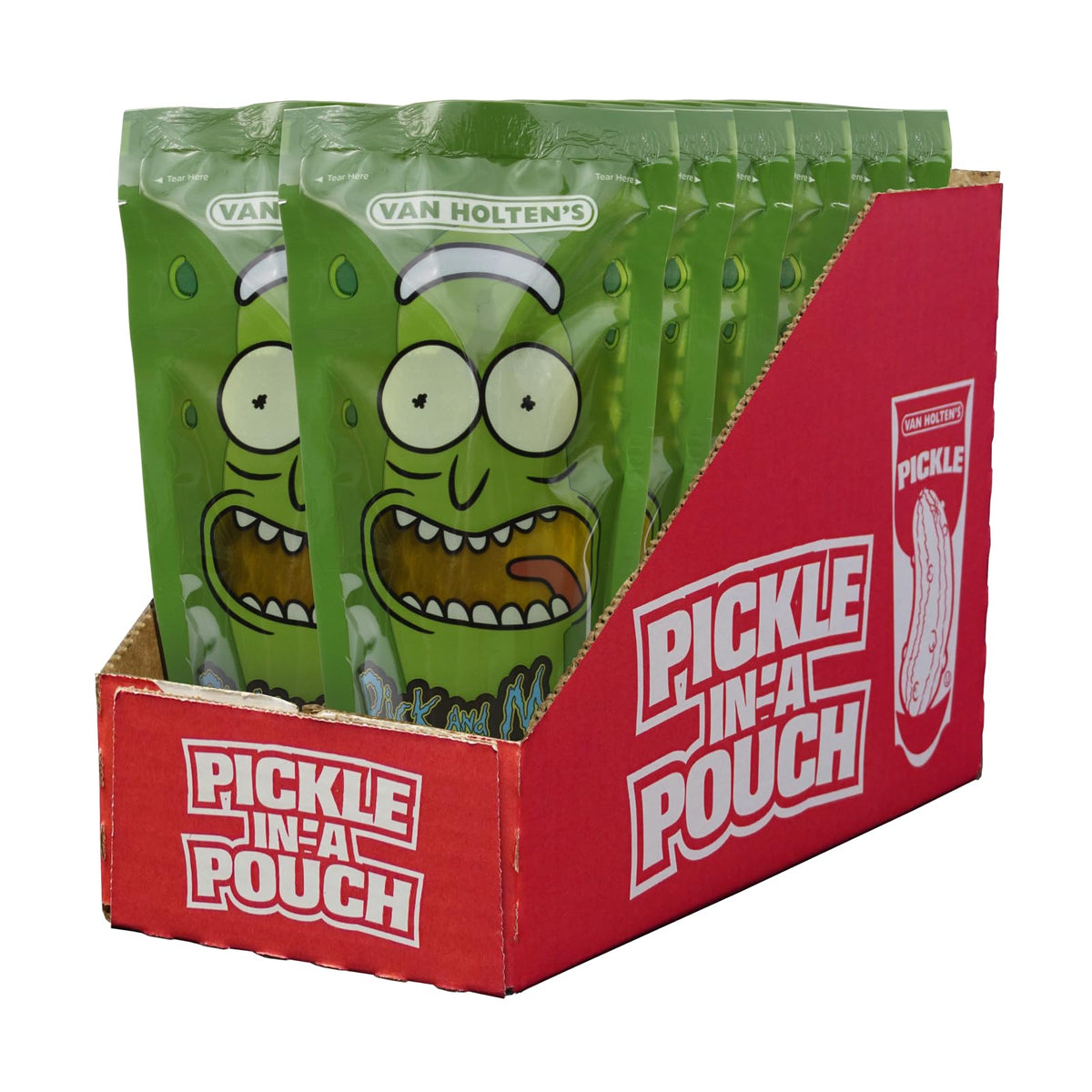 Van Holten's Pickles - Rick and Morty Pickle Rick in a Pouch (12 Pack) - Official Collectible Dill Snack