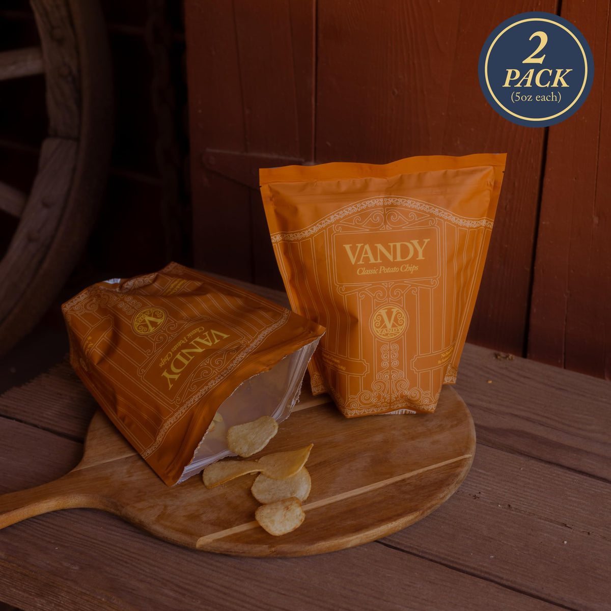 Vandy Crisps Potato Chips - Seed Oil Free, Gluten Free, French Onion - 2 Pack