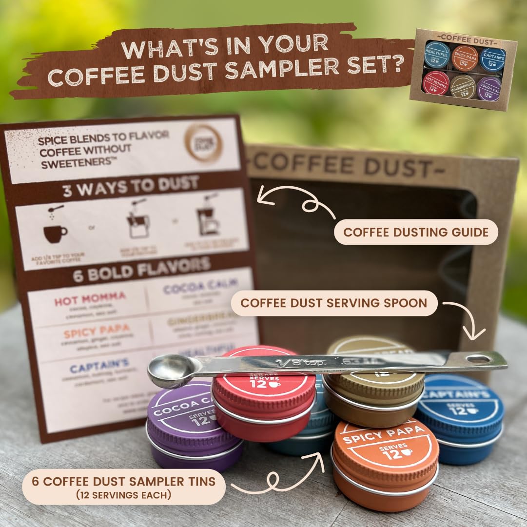 Vashon Coffee Dust Flavoring Powder Sampler Set (72 Servings) – Whole30, Gluten-Free, Dairy-Free & Sugar-Free