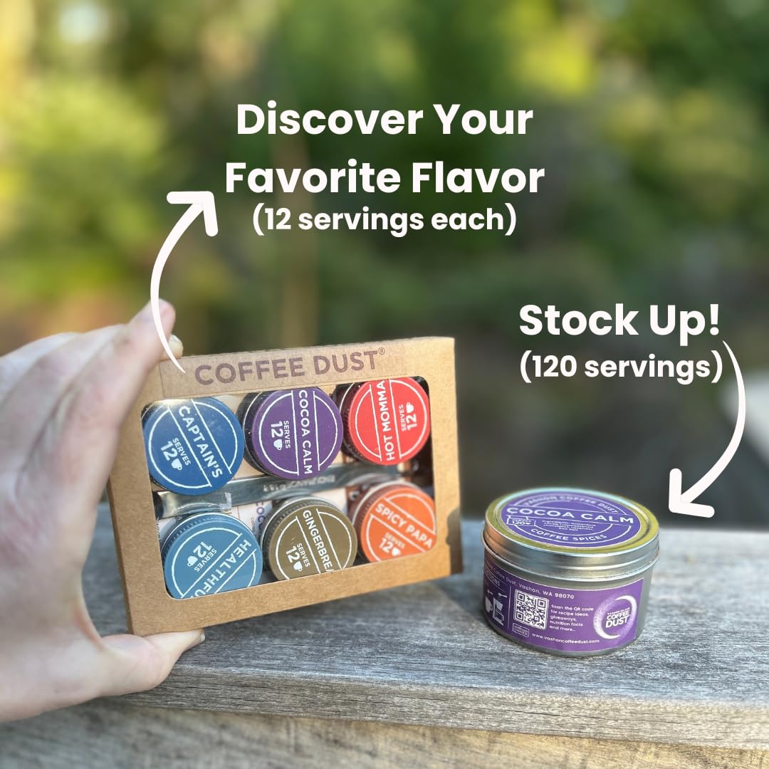 Vashon Coffee Dust Flavoring Powder Sampler Set (72 Servings) – Whole30, Gluten-Free, Dairy-Free & Sugar-Free