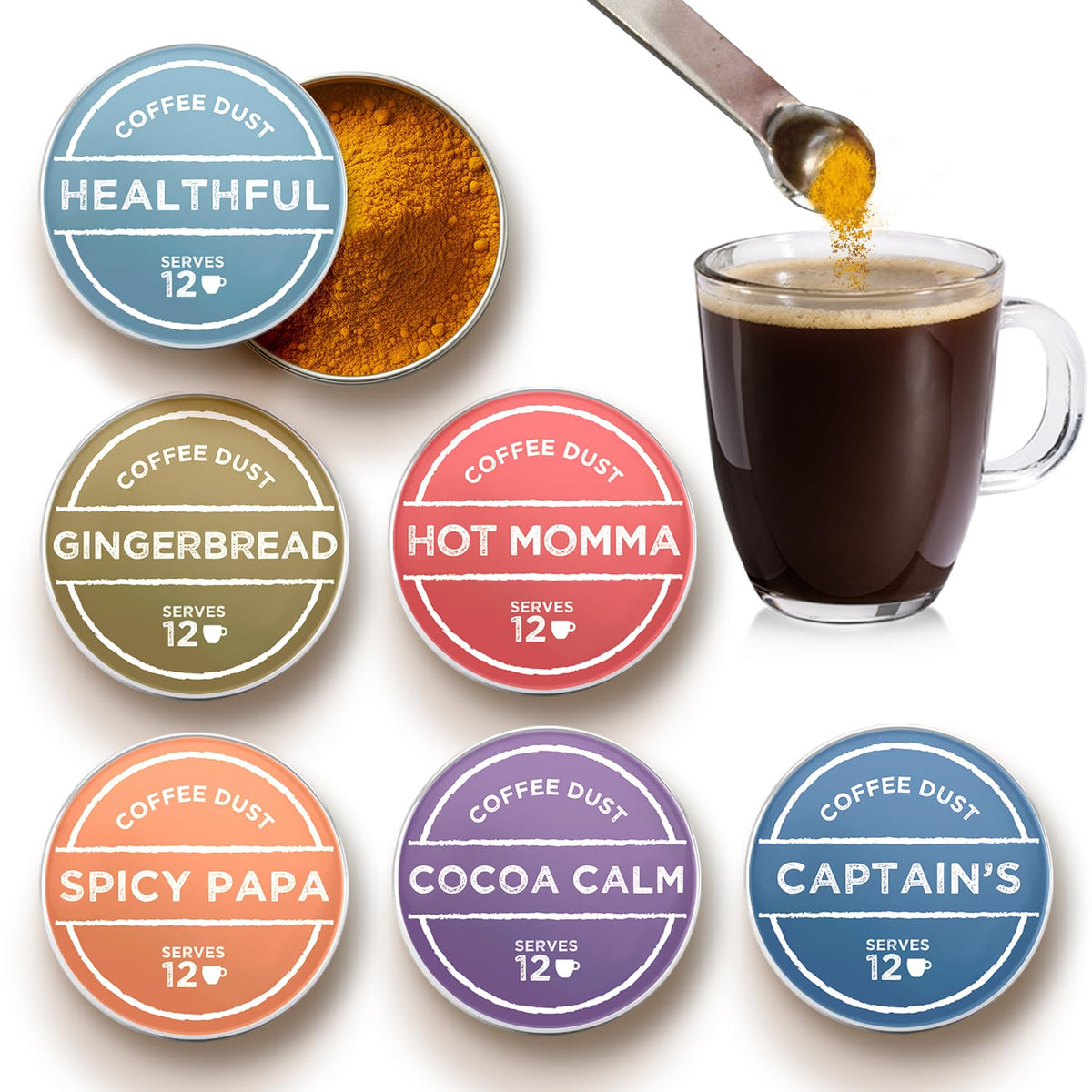 Vashon Coffee Dust Flavoring Powder Sampler Set (72 Servings) – Whole30, Gluten-Free, Dairy-Free & Sugar-Free