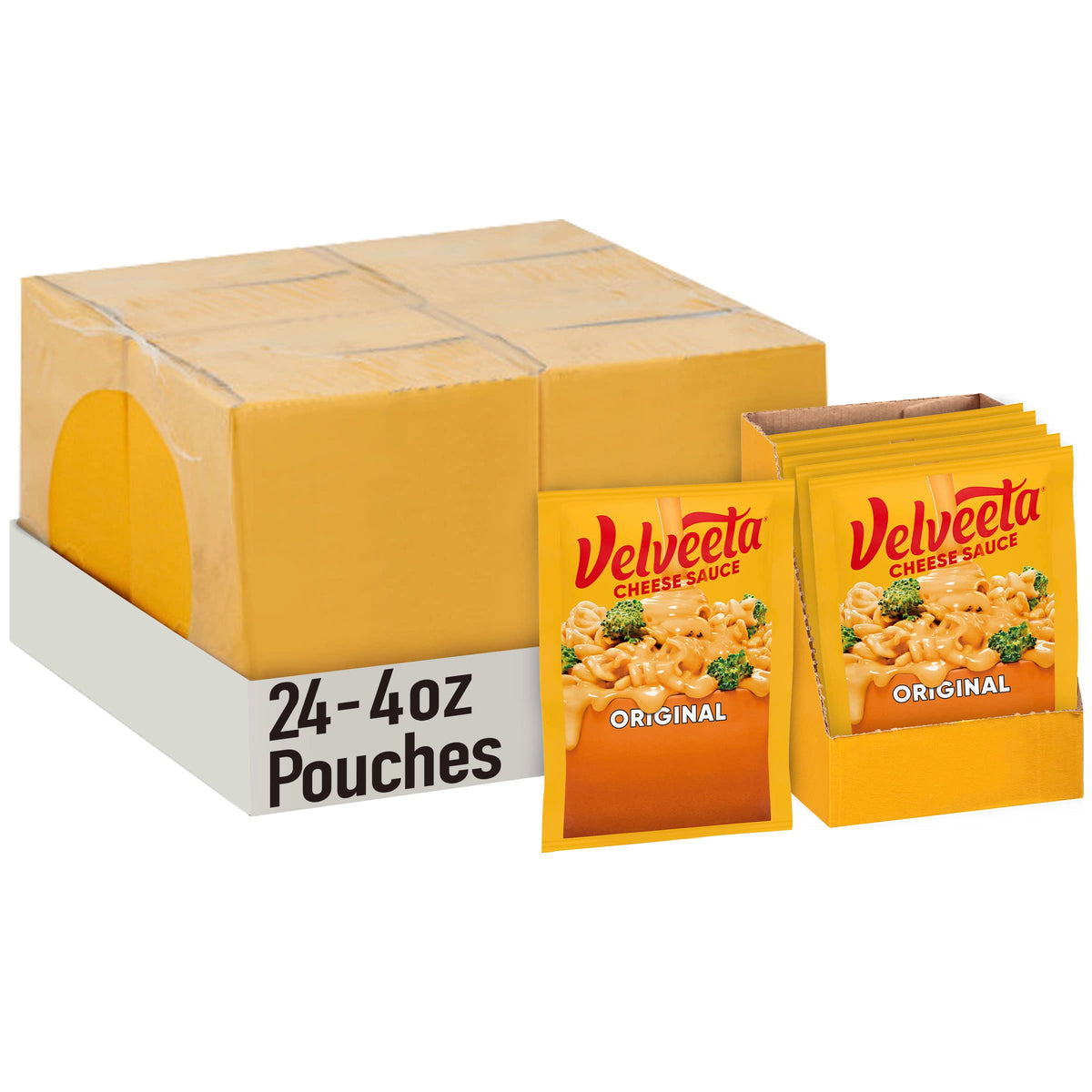 Velveeta Original Cheese Sauce Pouches – 24 Count Pack (4 Boxes of 6 Pouches) | Velveeta