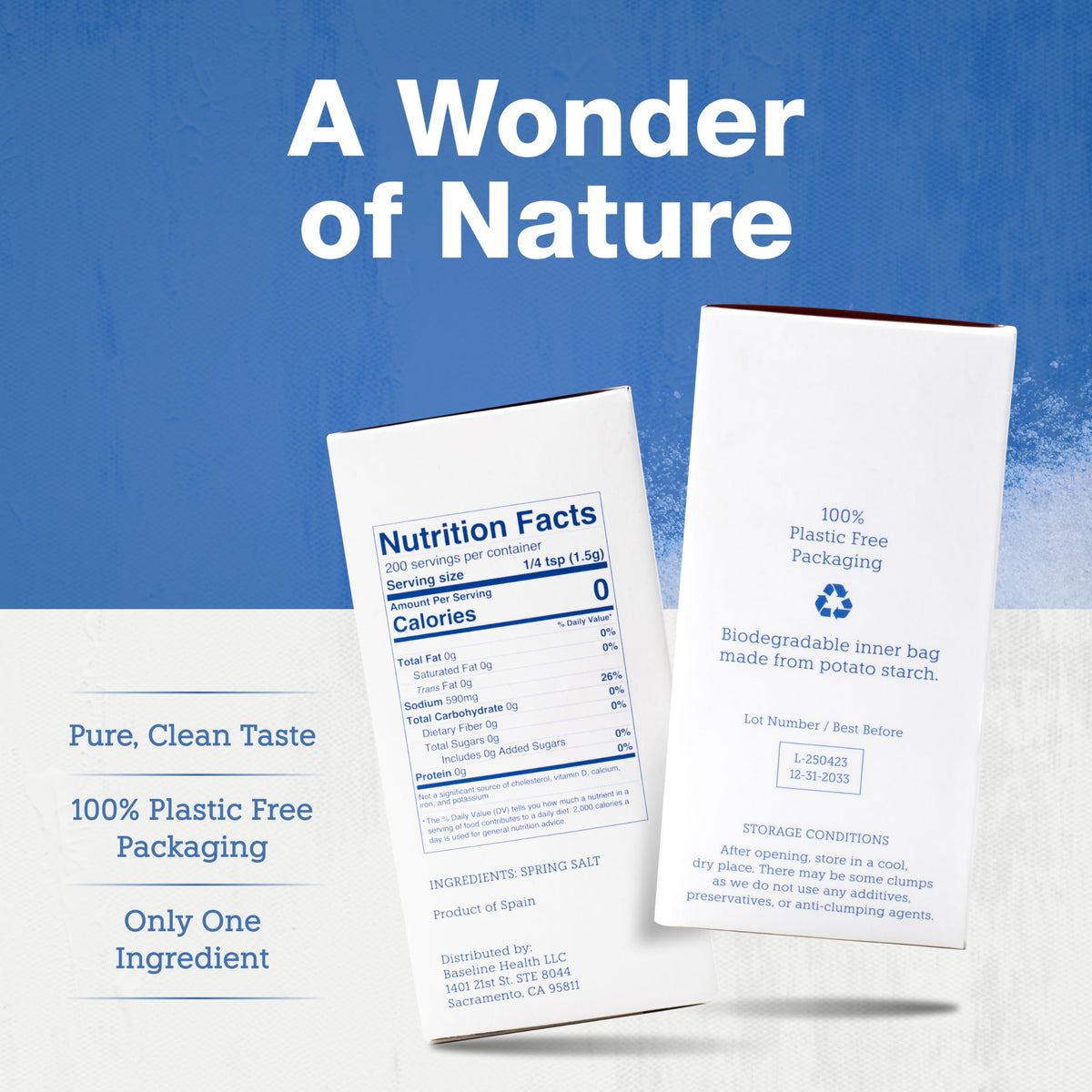Vera Salt Fine Spring Salt – 300g, Hand-Harvested, Plastic-Free Packaging