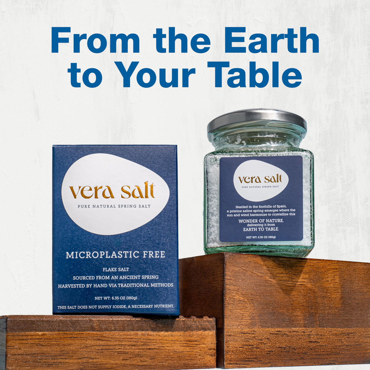 Vera Salt Flake Spring Salt – 180g Glass Jar, Hand-Harvested Spanish Finishing Salt