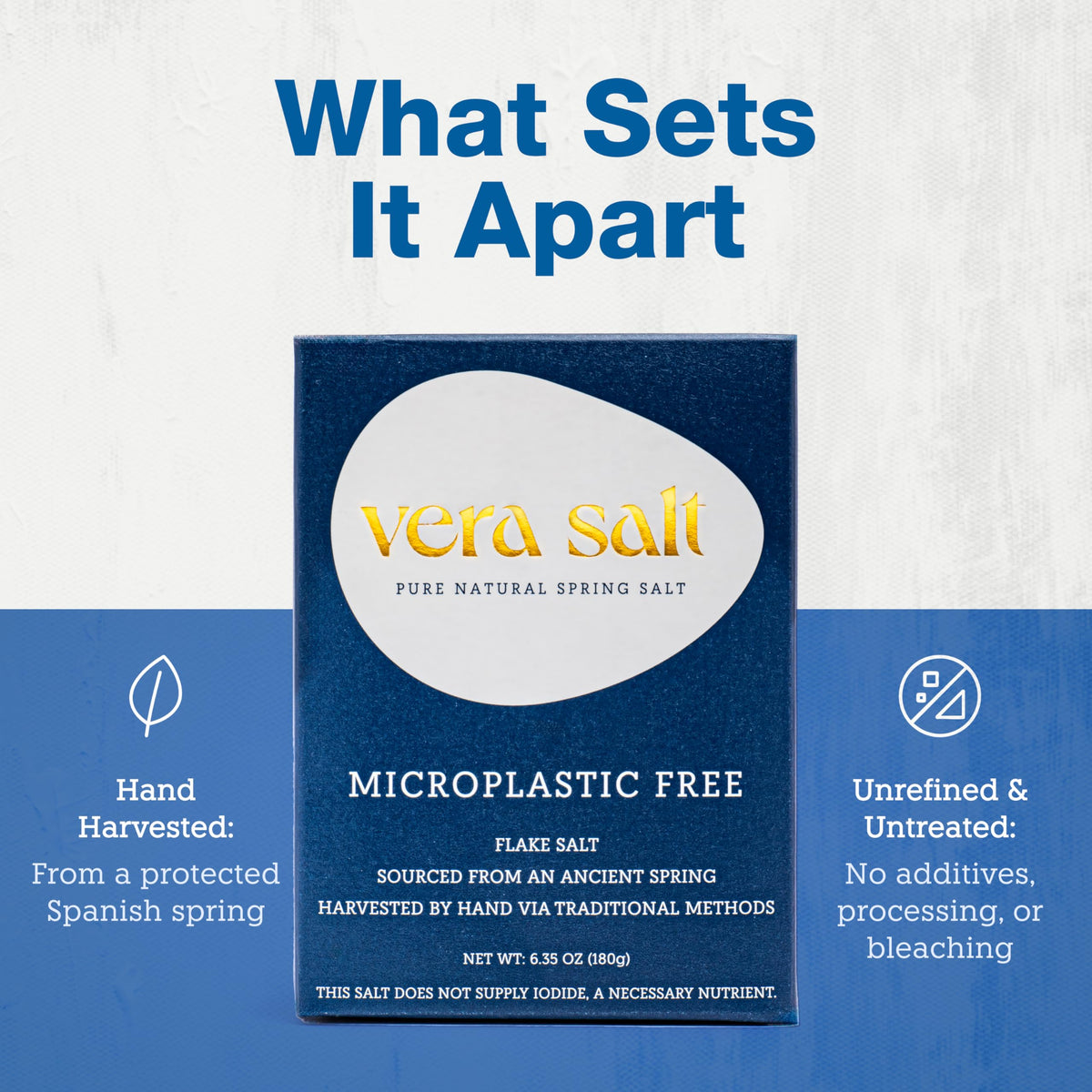 Vera Salt Flake Spring Salt – 180g Glass Jar, Hand-Harvested Spanish Finishing Salt