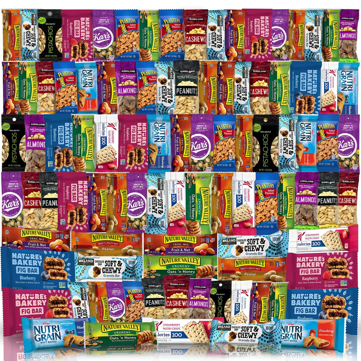 Veratify Healthy Snacks Variety Pack – 101-Count Gift Basket (Granola Bars, Nuts, Trail Mix)