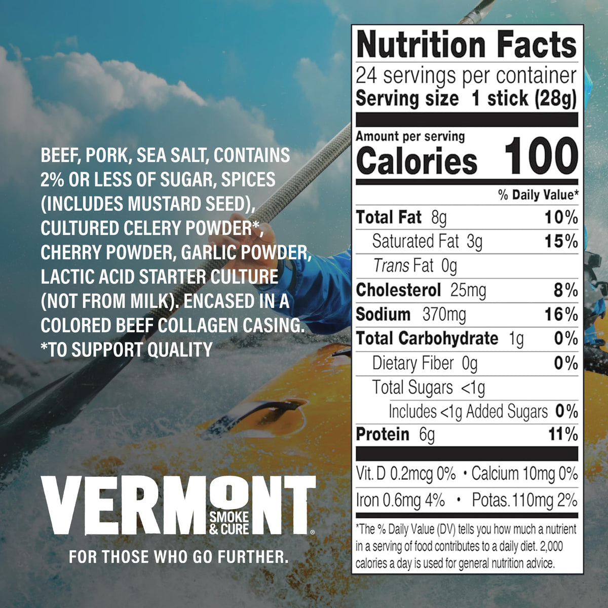 Vermont Smoke & Cure Original Beef & Pork Mini Sticks – 0.5 oz, 48-Count On-the-Go Protein Snacks
