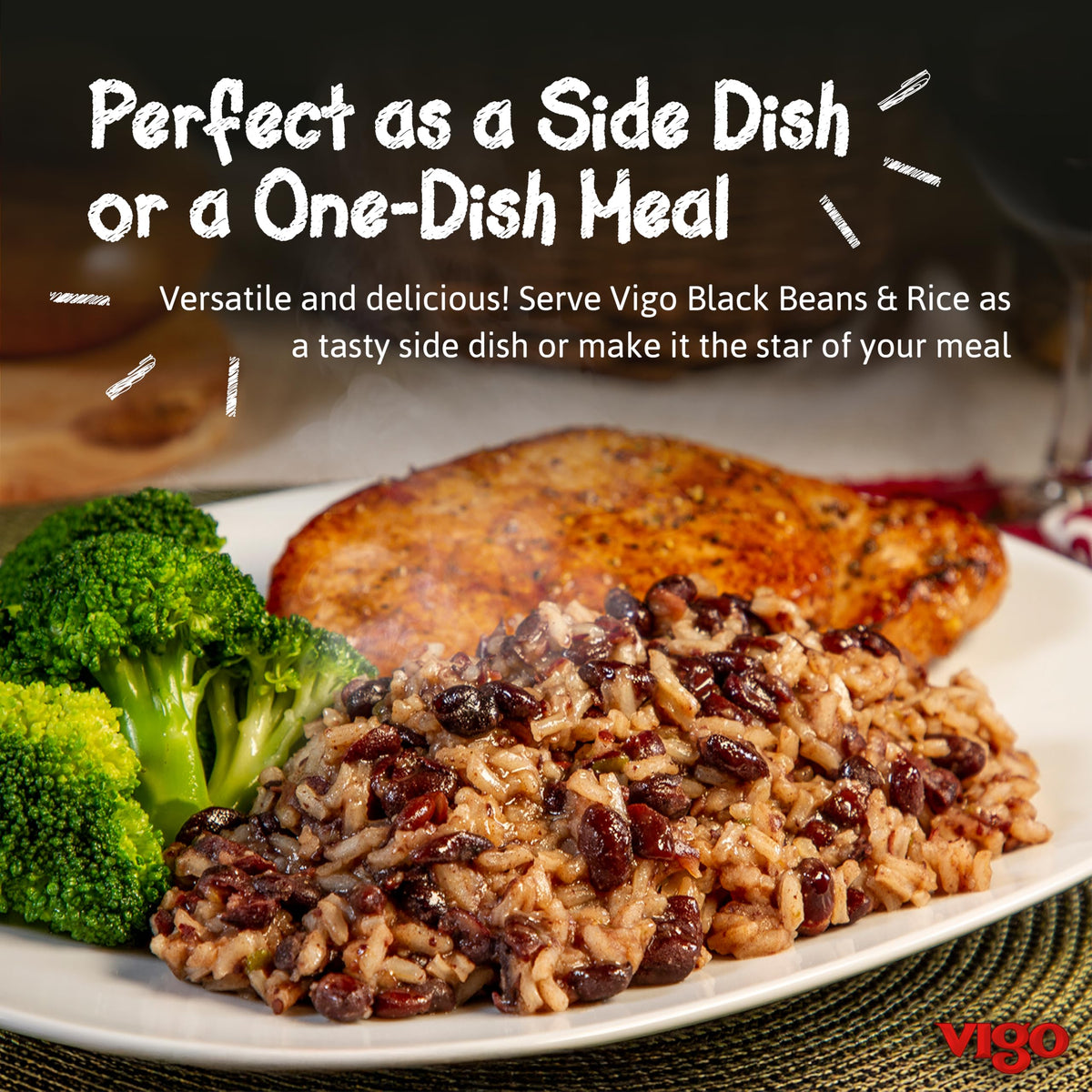 Vigo Authentic Black Beans & Rice, Low Fat, 8oz — Pack of 12 | Cuban Flavor, Ready in Under 25 Minutes