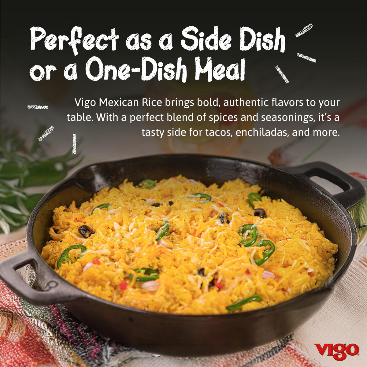 Vigo Authentic Mexican Rice with Corn, No Fat – 8 oz (Pack of 12)