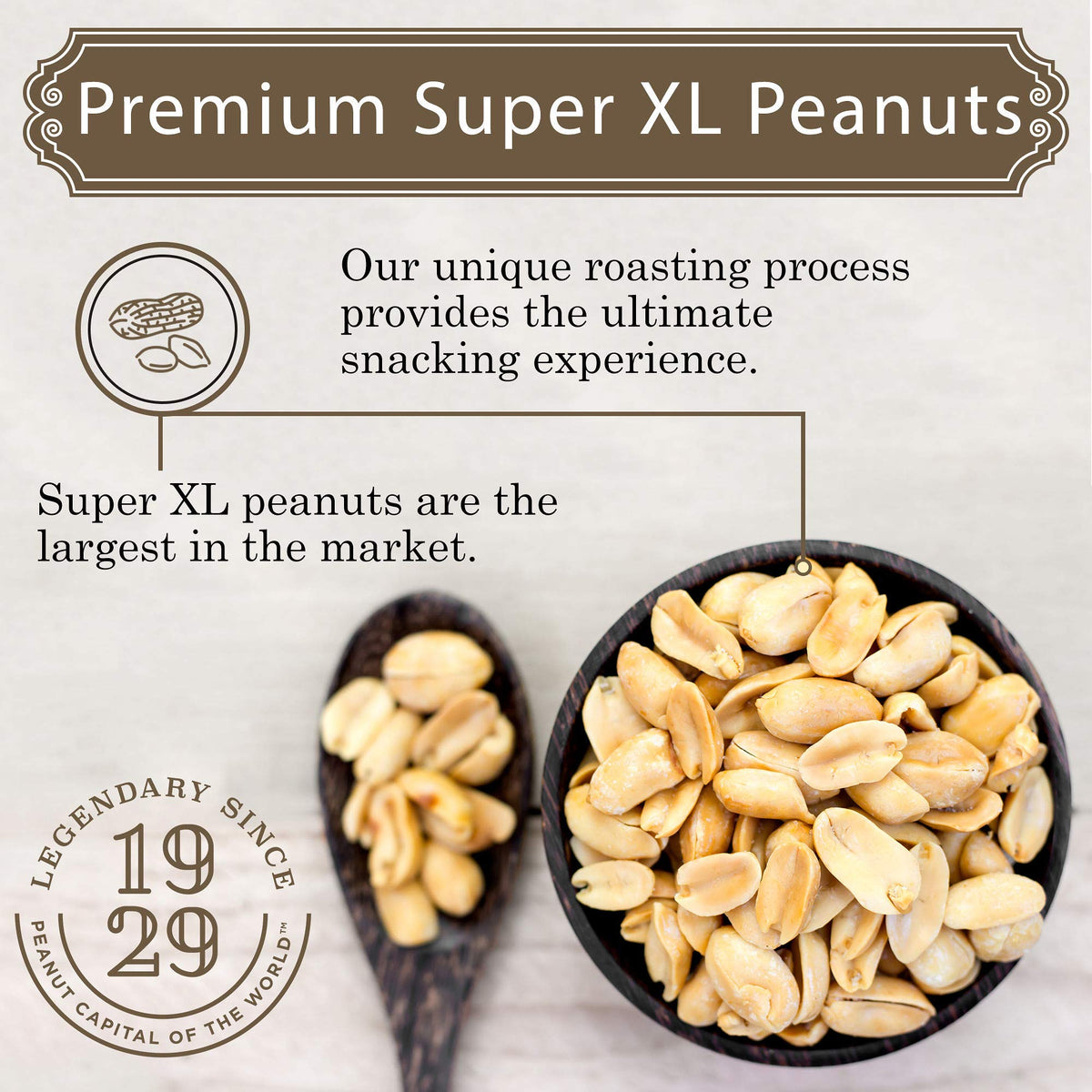 Virginia Diner XL Blister-Roasted Virginia Peanuts – 36 oz Tin, All Natural, Salted