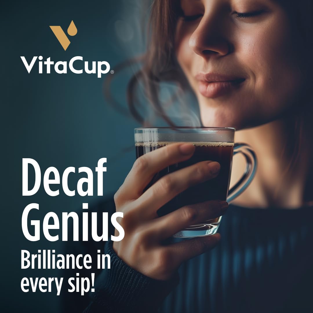 VitaCup Decaf Genius Keto Coffee Pods with MCT Oil, Turmeric & B Vitamins – Focus in a Single-Serve Pod (16 Ct)