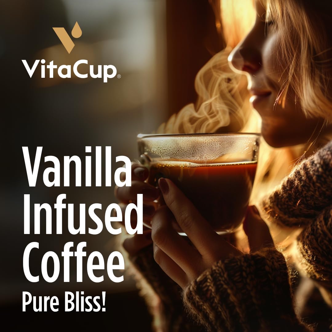 VitaCup Genius Vanilla Keto Coffee Pods with MCT Oil, Turmeric, B Vitamins & D3 – 16 CT