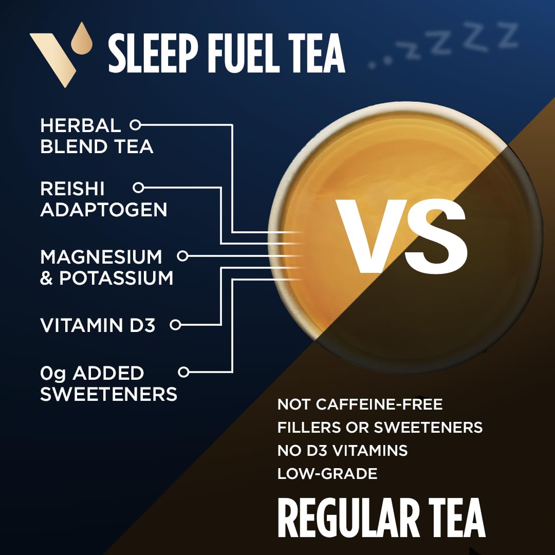 VitaCup Sleep Fuel Instant Tea Packets – Caffeine-Free Calm for Deep Relaxation, 24 Ct