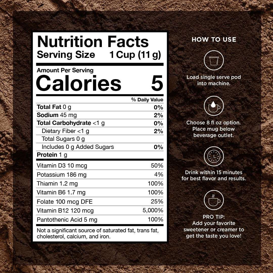 VitaCup Vanilla Mushroom Coffee Pods - Lion's Mane, Chaga & Vitamins - Keurig Compatible, 16 Ct