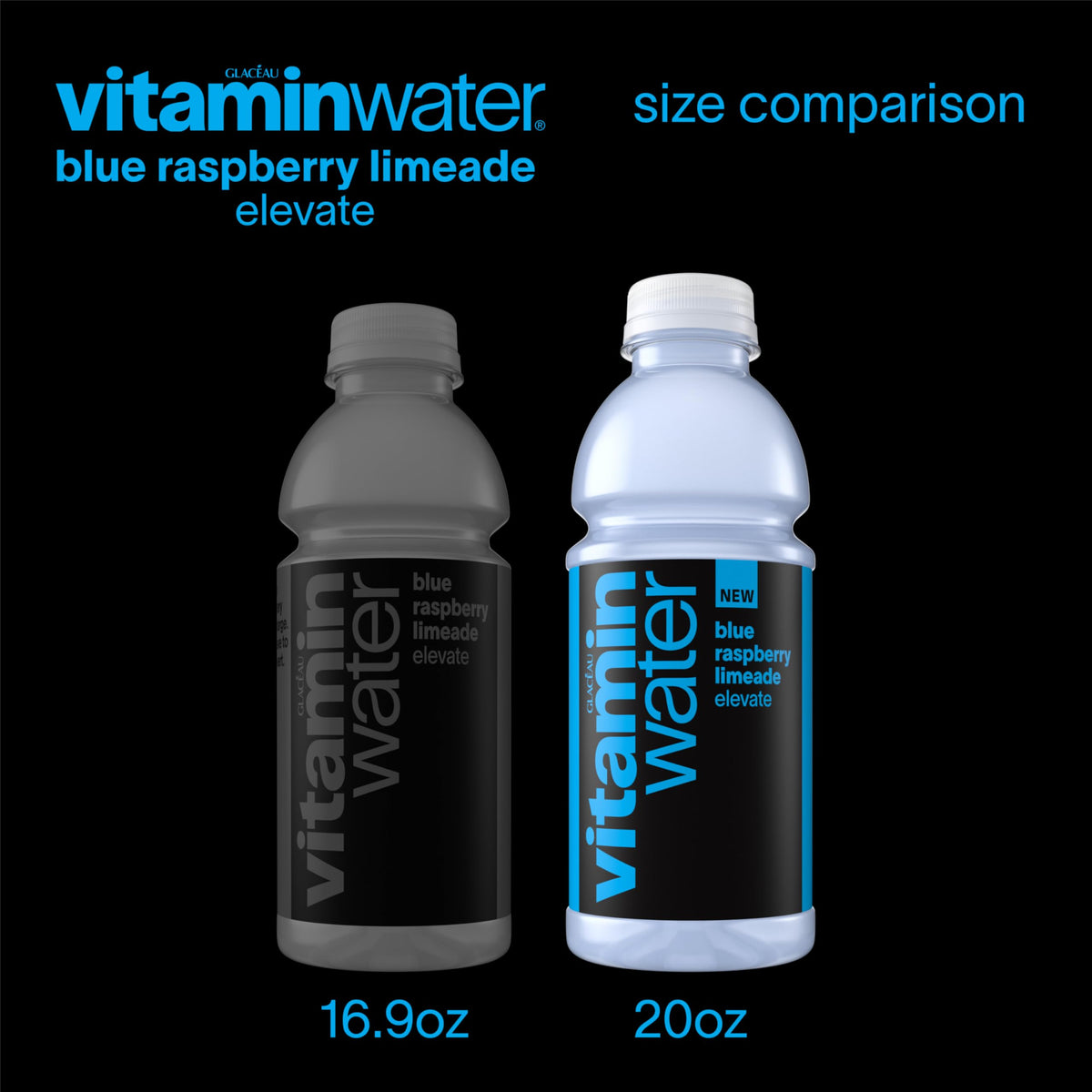 Vitaminwater Elevate Blue Raspberry Limeade – Nutrient-Enhanced Water, 20 oz, 12 Pack
