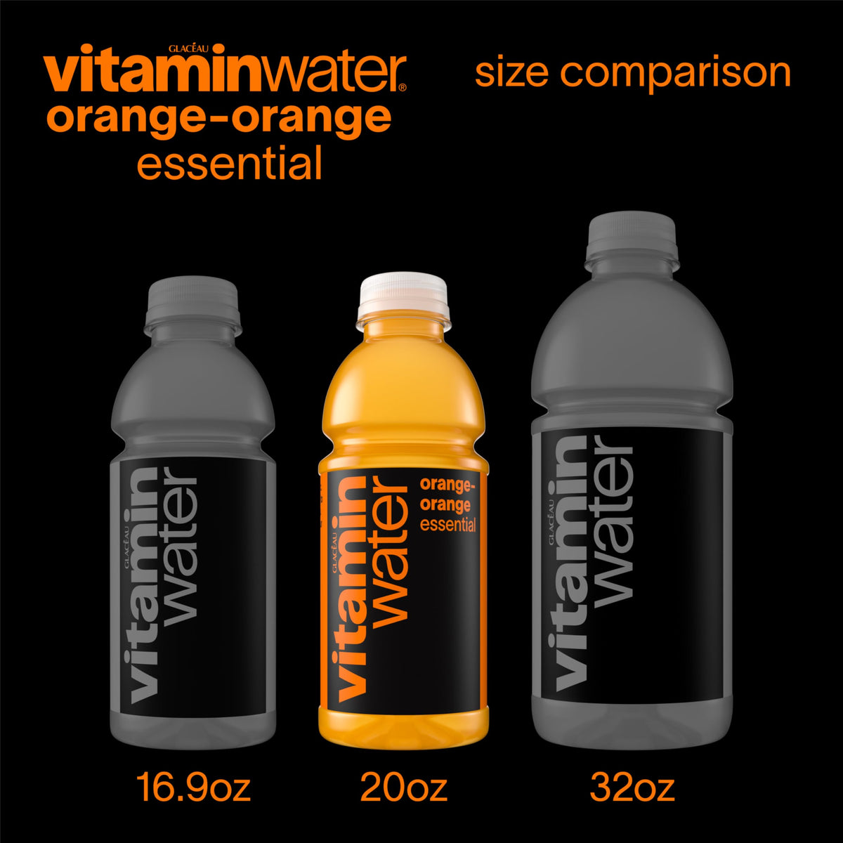 vitaminwater Essential Orange-Orange Flavored Water – 20 oz Bottles, 12 Pack