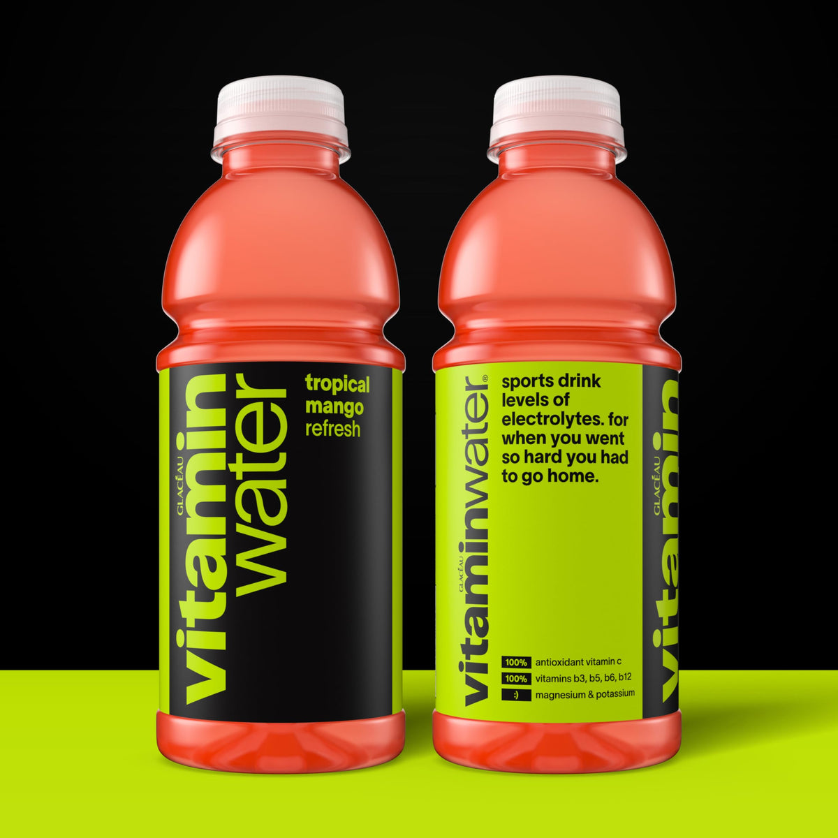 vitaminwater Refresh Tropical Mango — Nutrient-Enhanced Flavored Water Beverage, 20 oz Bottles, 12 Pack